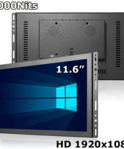 1000Nits Sunlight Readable 11.6 Inch HD 1920x1080 Industrial Grade Touch Screen Monitor With VGA HDMI USB Interface