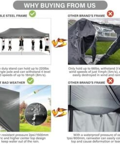 Alternative view of COBIZI 10x20 Pop up Canopy Tent 10x20 Canopy with 6 Sidewalls Waterproof Heavy Duty Gazebo Commercial Canopy Tent for Parties Outdoor Tent Gazebo Tent, Carry Bag with Wheel(10x20ft, Gray)  Patio, Lawn & Garden