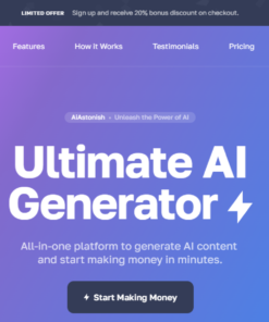 Ai SaaS services website with monthly membership business