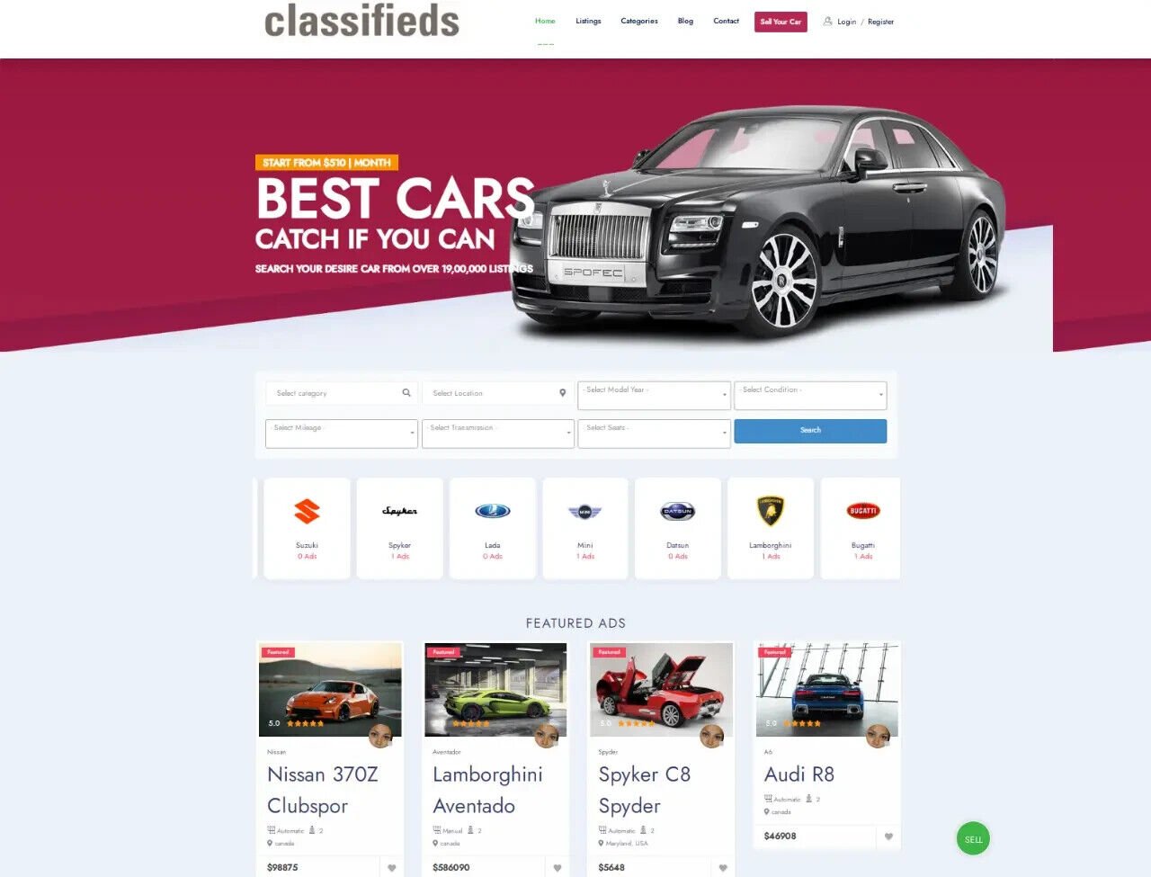 Car Classified Website With Sales Automation Dashboard