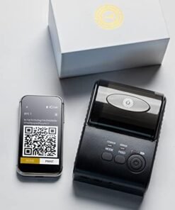 iCoin Wallet & Printer - Cold Storage Digital Crypto Hardware with 3in Color LCD Touchscreen, Secure Messaging and Digital Wallet for NFT, Crypto Currency and Tokens, All-in-one with Secure Printer