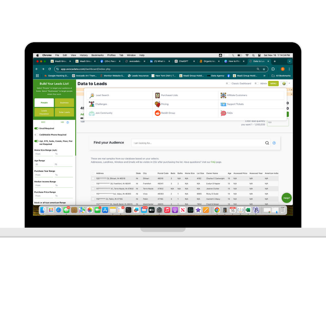 Avocadata Optimus 5 Company Leads Database