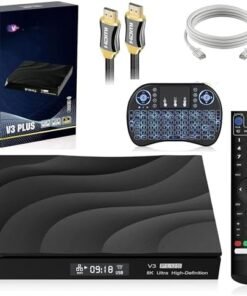v-See Box 2025 V-3 Plus 8K media player with accessories included