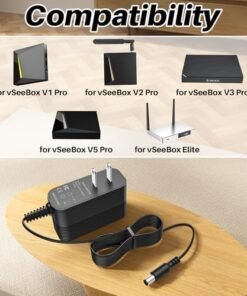 Alternative view of 5V 2A Charger for vSee Box V5 Pro, V5, V3 Pro, V3 Plus, V2 Pro, V2, V1 Pro, V1, Elite Long Power Cord