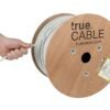 TRUE CABLE Cat6A Riser (CMR), Bulk Ethernet Cable, 1000ft, White, 23AWG Solid Bare Copper, Unshielded Twisted Pair (U/UTP), 750MHz, PoE++ 100W, ETL Listed
