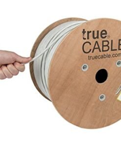 TRUE CABLE Cat6A Riser (CMR), Bulk Ethernet Cable, 1000ft, White, 23AWG Solid Bare Copper, Unshielded Twisted Pair (U/UTP), 750MHz, PoE++ 100W, ETL Listed