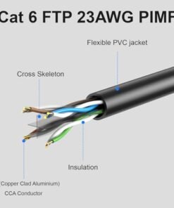 Alternative view of JARNHNG Cat6 Ethernet Cable 1500ft Bulk, Outdoor/Indoor 26AWG UTP Network Wire, 550MHz, Waterproof & UV Resistant, Direct Burial Rated, Cut-to-Length Cable for Security Cameras, Office (No Connectors) : Electronics