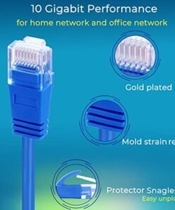 Alternative view of Rapink Patch Cables Cat6a 0.5ft (50 Pack) Slim, Cat6a Ethernet Patch Cable 10G Support, Snagless Cat 6 Patch Cable for Patch Panel to Switch, Flexiable Cat 6a Ethernet Cable with Gold Plated