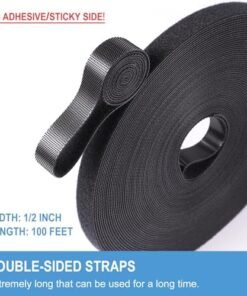 Alternative view of 1/2in x 100ft Hook and Loop Roll | Double-Sided Strips, Self-Gripping Straps | Reusable Multi-Purpose Wrap Fasteners for Home, Office, Data Center, and More