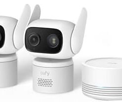 eufy Security Wired Cam C31 2-Cam Kit, Indoor/Outdoor Camera, IP66, 360° Coverage w/Pan&Tilt, 24/7 Recording, Auto Tracking, No Subscription, Color Night Vision, AI Human/Vehicle/Pet/Cry Detection : Electronics