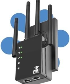 WiFi Extender Signal Booster 1200Mbps, Long Range Extender for Home and Outdoor, 12880 Sq.Ft Range, 105-Device Compatibility, Easy Setup, WiFi Extender : Everything Else