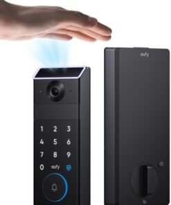 eufy Security Smart Lock FamiLock S3 with Palm Vein Recognition, Keyless Entry Door Lock for Front Door, Wi-Fi Keypad Deadbolt+ 2K HDR Doorbell Camera, 16 GB Built‑in Storage, BHMA 1, No Monthly Fee -