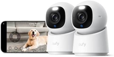 eufy Security 4K Indoor Camera E30 -No Subscription,360° Pan Tilt,AI Auto Tracking,Color Night Vision,Pet/Baby/Nanny Camera with Two-Way Audio,AI Human/Pet Detection,Works with HomeKit((2-Pack) : Electronics