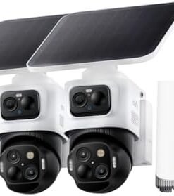 eufy Security eufyCam S4 2-Cam Kit,4K Solar Camera Wireless Outdoor, 3-Lens Bullet-PTZ Cam, 360°View Cross-Cam Track, Al Recognition, 8X 2oom, Color Night Vision, 0 Monthly Fee, Expandable up to 16TB