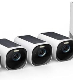 eufy Security eufyCam 3 4-Cam Kit,Security Camera Outdoor Wireless,4K Camera with Integrated Solar Panel, Forever Power,Face Recognition AI,Expandable Local Storage,Spotlight, 2.4 GHz Wi-Fi(Renewed) : Electronics