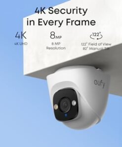 Alternative view of eufy PoE NVR Security System E41,24/7 Recording,Up to 16CH, 2TB HDD, 8 4K Turret Cams, Wired Outdoor Cam, 4K UHD, 122° FOV, Color Night Vision, AI Detection, Red and Blue Strobe