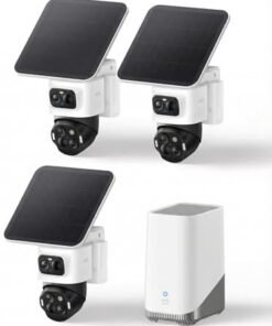 eufy Security eufyCam S4 3-Cam Kit,4K Solar Camera Wireless Outdoor, Triple Lens Bullet-PTZ Cam, 360° View, Cross-Cam Track, AI Recognition, 8X Zoom, Color Night Vision, 0 Monthly Fee, Local Storage