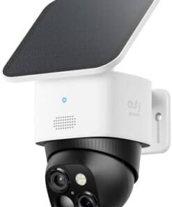 eufy Security SoloCam S340, Solar Security Cameras Wireless Outdoor, Cameras for Home Security, 360° Pan & Tilt Surveillance, No Blind Spots, 2.4 GHz Wi-Fi, No Monthly Fee, HomeBase S380 Compatible : Electronics