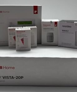 Honeywell Vista 20P Wireless Kit with a 6160RF Keypad, One 5800PIR-Res Motion Sensor, Three 5800MINI Door/Window Contacts, and a WAVE2 Siren