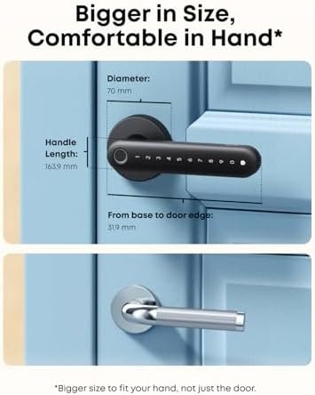 eufy Security Smart Lock FamiLock C32, Fingerprint Keyless Door Lock with Handle,Interior Doors, Built-in Wi-Fi (2.4 GHz Only), App Control, Auto Lock, 4 AA Batteries, Alexa/Google,Rekey Not Supported : Electronics - Image 8