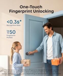 Alternative view of eufy Security Smart Lock FamiLock C32, Fingerprint Keyless Door Lock with Handle,Interior Doors, Built-in Wi-Fi (2.4 GHz Only), App Control, Auto Lock, 4 AA Batteries, Alexa/Google,Rekey Not Supported : Electronics