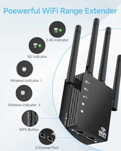 WiFi Extender Signal Booster 1200Mbps, Long Range Extender for Home and Outdoor, 12880 Sq.Ft Range, 105-Device Compatibility, Easy Setup, WiFi Extender : Everything Else - Image 3