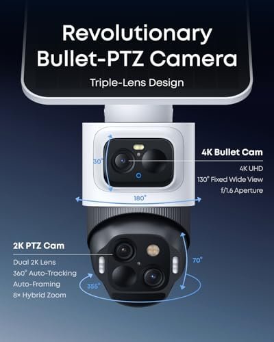 eufy Security eufyCam S4 3-Cam Kit,4K Solar Camera Wireless Outdoor, Triple Lens Bullet-PTZ Cam, 360° View, Cross-Cam Track, AI Recognition, 8X Zoom, Color Night Vision, 0 Monthly Fee, Local Storage - Image 7