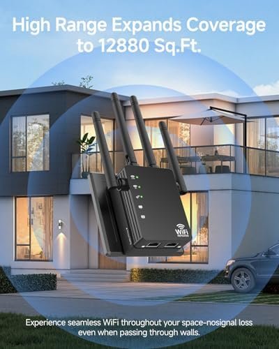 WiFi Extender Signal Booster 1200Mbps, Long Range Extender for Home and Outdoor, 12880 Sq.Ft Range, 105-Device Compatibility, Easy Setup, WiFi Extender : Everything Else - Image 5