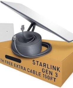 Starlink Gen 3 Standard Kit – Satellite Dish with Wi-Fi 6 Router – High-Speed, Low-Latency Internet +Extra 150FT Cable – High-Speed, Low-Latency Internet for Rural and Remote Homes : Electronics
