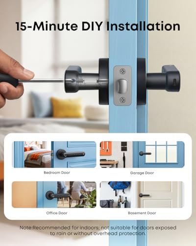 eufy Security Smart Lock FamiLock C32, Fingerprint Keyless Door Lock with Handle,Interior Doors, Built-in Wi-Fi (2.4 GHz Only), App Control, Auto Lock, 4 AA Batteries, Alexa/Google,Rekey Not Supported : Electronics - Image 5