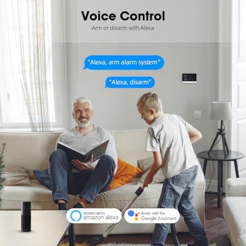 PGST Wireless Home Security System, 17-Piece Kit, Outdoor Camera, Phone APP Alert, Door Sensor, Siren, Remote, Motion Detector, Compatible with Alexa (103-D-T53) - Image 4