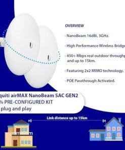 Alternative view of Wireless Bridge NBE-5AC-GEN2 PRE-CONFIGURED Bundle of 2 Outdoor Point-to-Point Wi-Fi Bridge, Plug and Play, 450+ Mbps Speed, 15+ km Range : Electronics