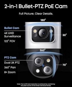 Alternative view of eufy 4K NVR Security Camera System S4 Max, Power Over Ethernet, Wired, 24/7 Recording, Triple Lens Bullet-PTZ Cam, 360° PTZ, Up to 16CH, Cross-Cam Tracking, 8× Auto Zoom, Smart Video Search, 2TB HDD