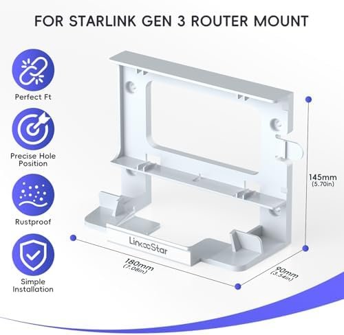 for Starlink Gen 3 Router Mount, All in One Starlink Wall Mount for Standard V3 Mesh Router and Star Link Gen 3 Power Supply Mounting Kit, Space Saving Star Link Mini Accessories : Electronics - Image 6
