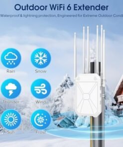 Alternative view of AX1800 Outdoor WiFi 6 Extender, High Power Outdoor WiFi Extender Signal Booster, Long Range Outdoor WiFi Access Point, IP67 Weatherproof, PoE Power Supply, for Starlink, Cameras, Patio, Camping,RV : Electronics