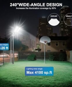 Alternative view of 2-Pack Solar Street Light - 9000W Solar Street Lights Outdoor 300000LM, 7000K Commercial Parking Lot Light, Flood Outdoor Lights IP67 Waterproof with Motion Sensor, 3-Year Warranty